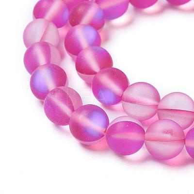 Synthetic Moonstone Beads Strands G-F142-8mm-06-1