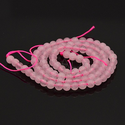 Round Natural Rose Quartz Beads Strands G-N0120-07-4mm-1