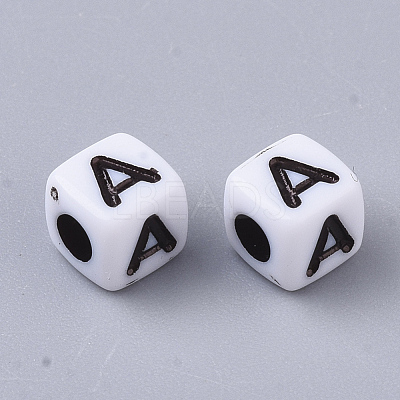 White Opaque Acrylic Beads MACR-R869-02A-1