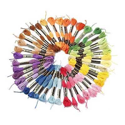 6Bundles 6 Colors Polyester Embroidery Floss OCOR-YW0001-24A-1