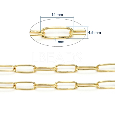 Soldered Brass Paperclip Chains CHC-D025-03G-1