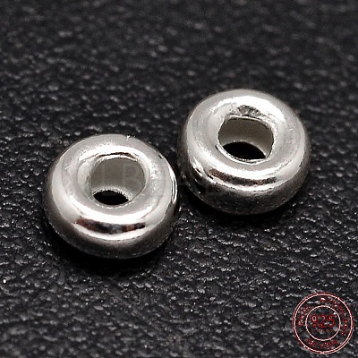 Rondelle 925 Sterling Silver Spacer Beads STER-F019-01B-1