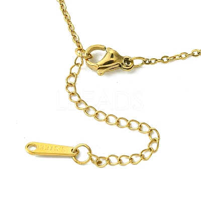 Ion Plating(IP) Rectangle with Initial Letter 304 Stainless Steel Pendant Necklace NJEW-R265-04G-I-1