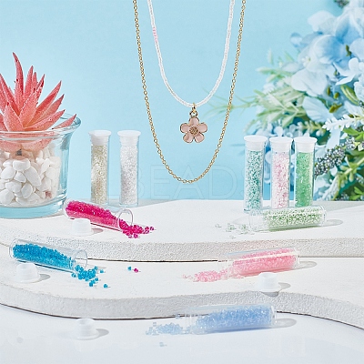 3500Pcs 10 Colors Glass Cylinder Beads SEED-NB0001-78-1