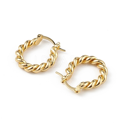 Brass Twist Hoop Earrings for Women EJEW-L234-088G-1