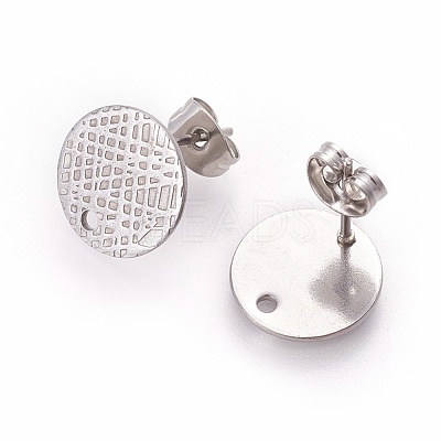 Non-Tarnish 304 Stainless Steel Ear Stud Findings STAS-O119-14C-P-1