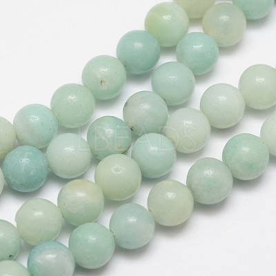 Round Natural Amazonite Bead Strands G-I183-02-12mm-1