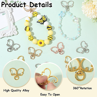 20Pcs 4 Colors Alloy Swivel Clasps FIND-SC0017-27-1