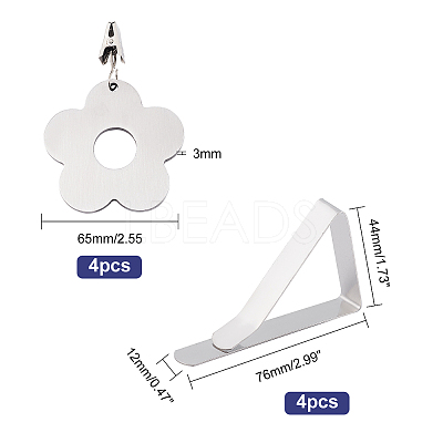 8 Pcs 2 Styles Stainless Steel Table Cover Tablecloth Weights HJEW-OC0001-02-1