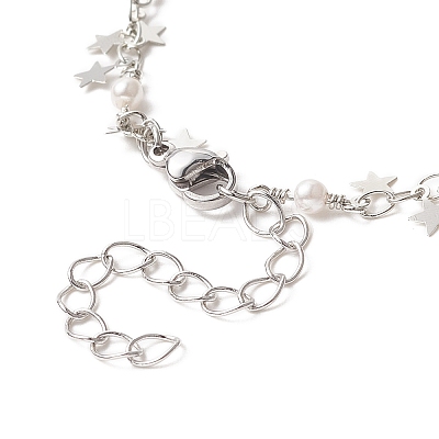 Brass Star Charms Chain Bracelet Making AJEW-JB01151-03-1