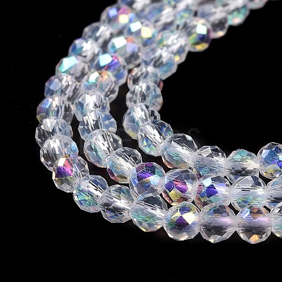 Electroplate Glass Beads Strands GLAA-H021-01B-AB01-1