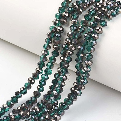 Electroplate Transparent Glass Beads Strands EGLA-A034-T6mm-P05-1