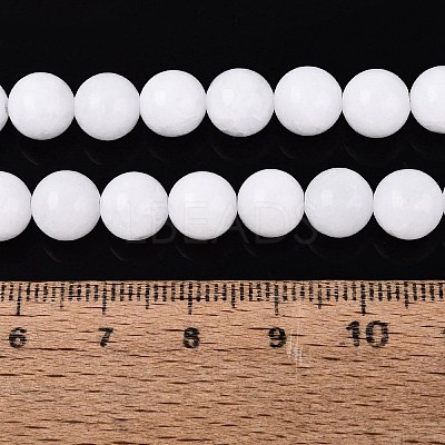 Dyed Natural White Jade Round Bead Strands G-Q937-20-1