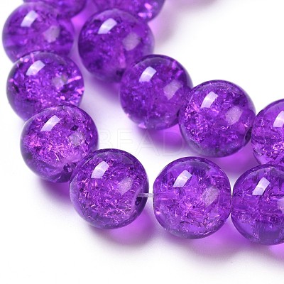 Crackle Glass Beads Strands X-CCG-Q001-10mm-12-1