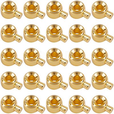 30Pcs Brass Crimp Beads KK-BBC0024-23G-1