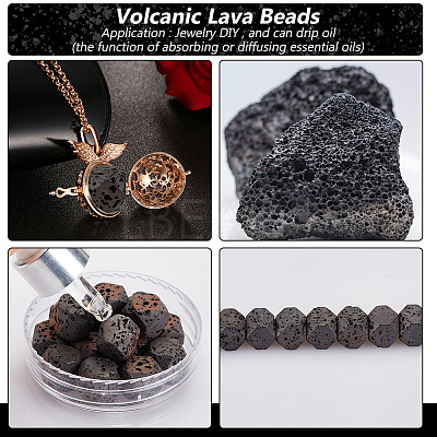 2 Strands Natural Lava Rock Beads Strands G-OC0004-76-1
