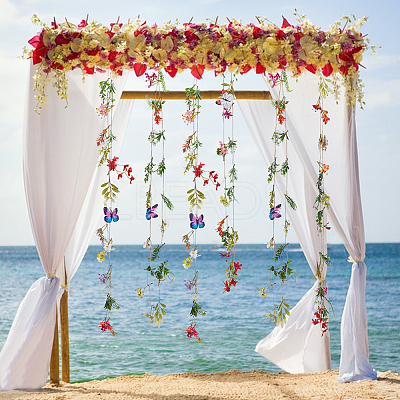 6Pcs Silk Cloth Artificial Floating Flower Curtain for Home Wedding Decor AJEW-UN0003-06-1