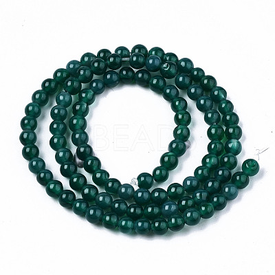 Natural Green Onyx Agate Beads Strands X-G-S359-233-1