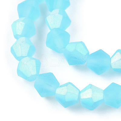 Imitate Austrian Crystal Bicone Frosted Glass Beads Strands GLAA-F029-TM2mm-A20-1