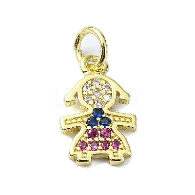 Brass Micro Pave Colorful Cubic Zirconia Pendants KK-H475-13G-02-1
