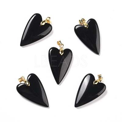 Natural Obsidian Pendants G-E570-01G-10-1