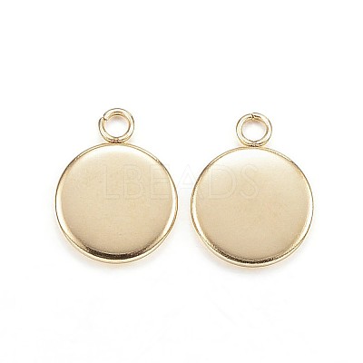 Ion Plating(IP) 304 Stainless Steel Pendant Cabochon Settings LS-STAS-G127-13-8mm-G-1