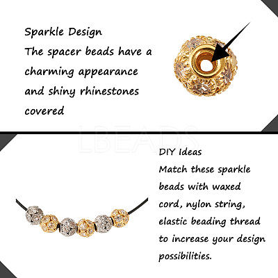 30 Pcs 2 Colors Brass Beads RB-CD0001-02-1