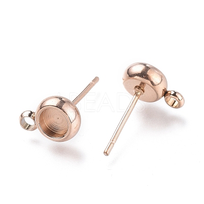 Ion Plating(IP) 304 Stainless Steel Stud Earring Settings STAS-I161-01A-RG-1