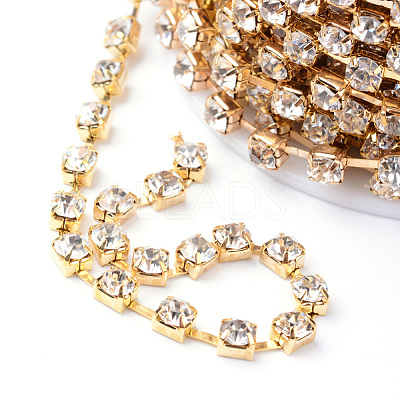 Brass Rhinestone Strass Chains CHC-T002-SS16-01C-1