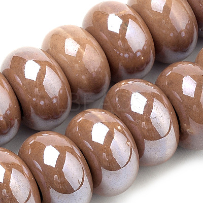 Glazed Porcelain Rondelle Beads PORC-Q219-13x9-F12-1
