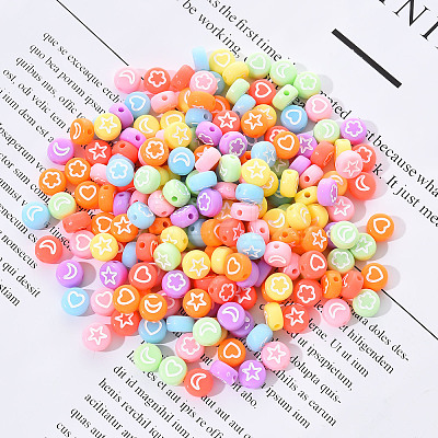 Opaque Acrylic Beads MACR-YW0001-18H-1