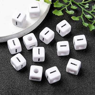 Letter Acrylic European Large Hole Beads X-OPDL-R050-10mm-I-1