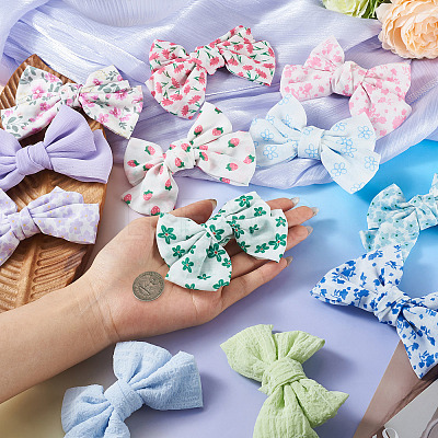 4Bags 4 Colors Cloth Bowknot Alligator Hair Clips PHAR-TA0001-20-1
