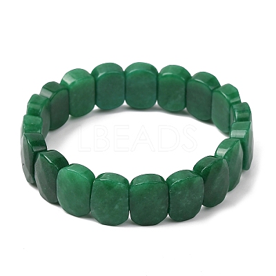Dyed Natural White Jade Beaded Stretch Bracelets for Unisex G-K303-01K-03-1