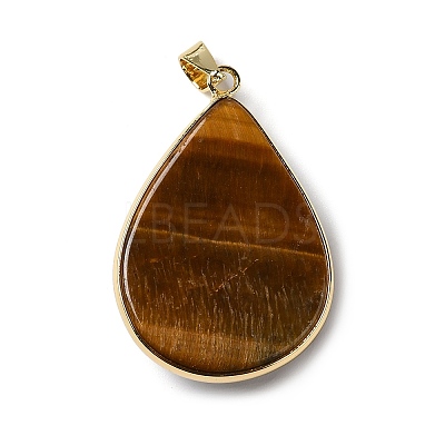 Natural Tiger Eye Pendants G-R486-03G-C-1