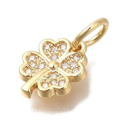 Brass Micro Pave Cubic Zirconia Pendants X-KK-Q001-12G-1