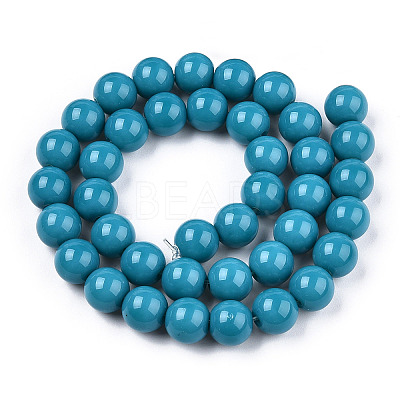 Opaque Solid Color Glass Beads Strands X-GLAA-T032-P10mm-13-1