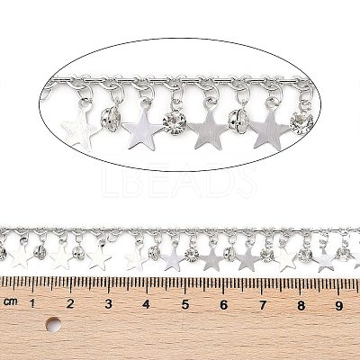 Handmade Brass & Rhinestone Chains CHC-Z001-11P-1
