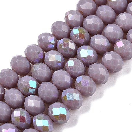 Electroplate Opaque Solid Color Glass Beads Strands LS-EGLA-A044-P6mm-L13-1