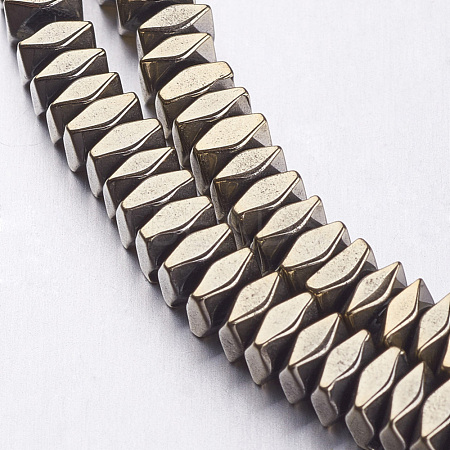 Faceted Electroplate Non-magnetic Synthetic Hematite Bead Strands G-F337-28-1