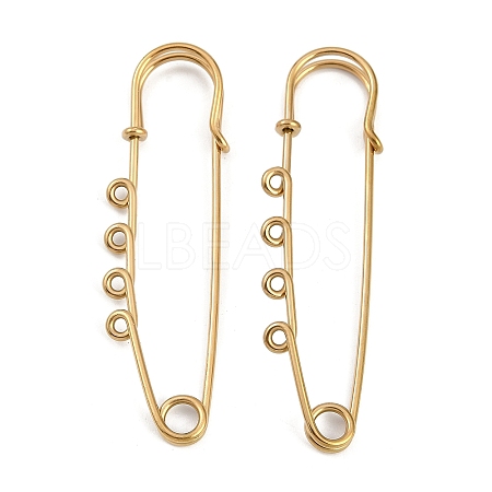 Ion Plating(IP) 304 Stainless Steel Safety Pins Brooch Findings STAS-K252-05B-G-1