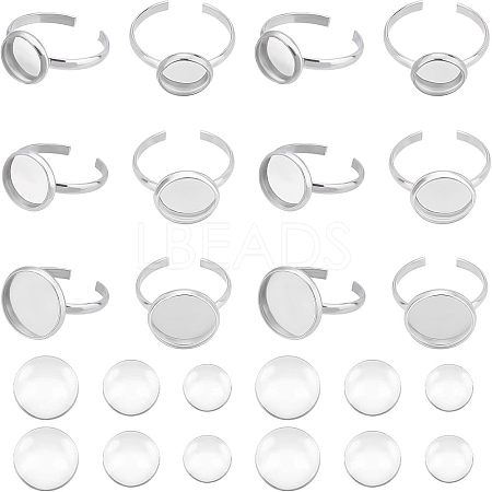 DIY Flat Round Cuff Ring Making Kit DIY-UN0003-46-1