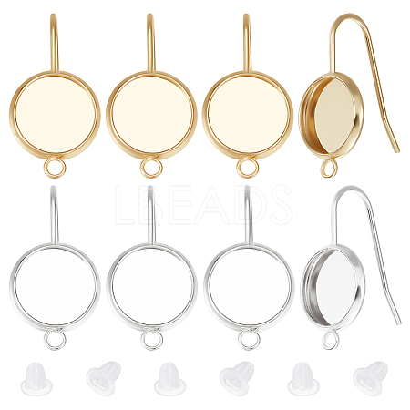 Beebeecraft 24Pcs 2 Colors 304 Stainless Steel Earring Hooks STAS-BBC0002-36-1