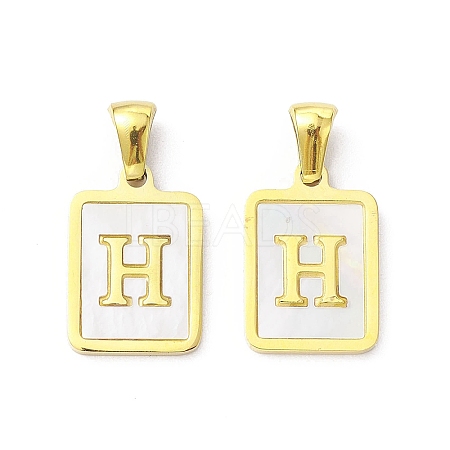 Ion Plating(IP) 304 Stainless Steel Pave Shell Pendants STAS-G327-01G-H-1