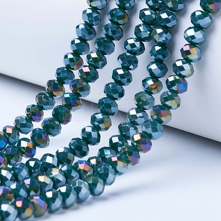 Electroplate Glass Beads Strands EGLA-A034-P6mm-B10-1