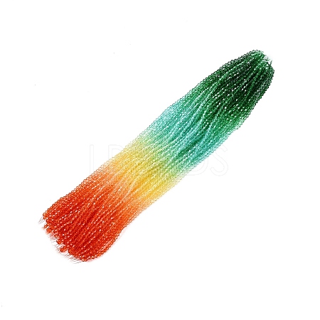 Gradient Color Baking Paint Glass Bead Strands X1-DGLA-A039-T2mm-A013-1
