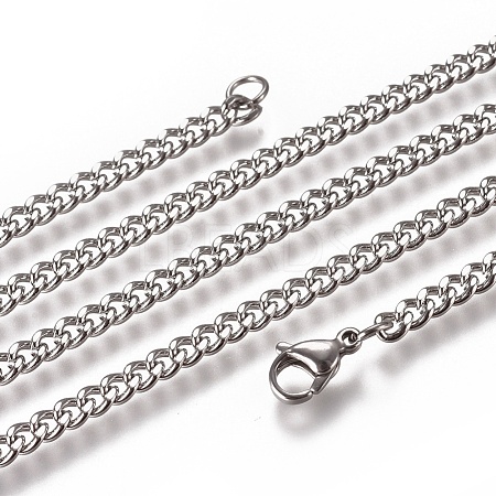 Non-Tarnish Men's Cuban Link Chain Necklaces NJEW-L172-01A-1