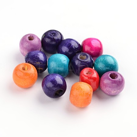 Dyed Natural Wood Beads WOOD-Q006-6mm-M-LF-1