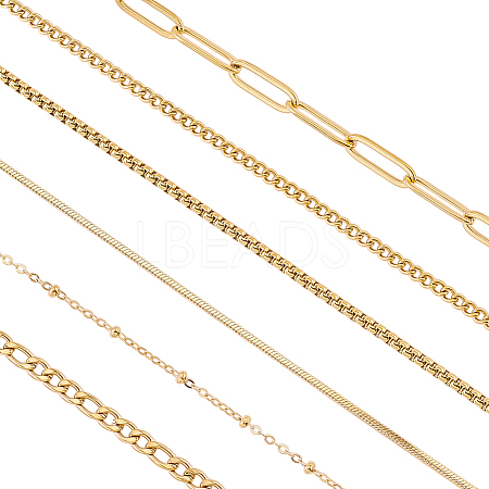 6M 6 Styles 304 Stainless Steel Chains CHS-PH0001-09-1
