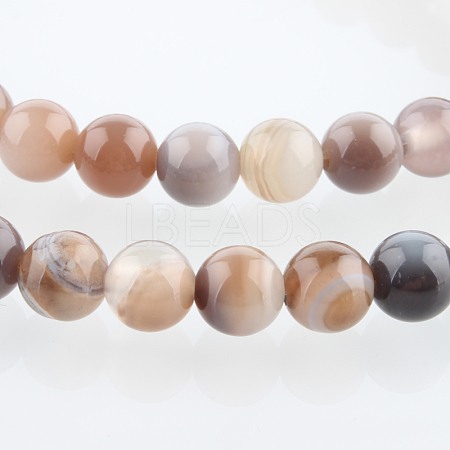 Dyed & Heated Natural Agate Round Beads Strands G-E230-01-6mm-1
